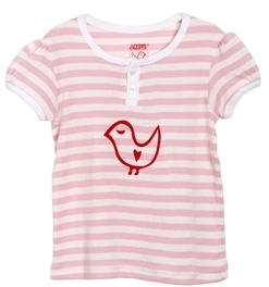 Baby T-Shirt rosa gestreift - organic