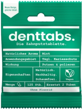 Zahnputztabletten Denttabs fluoridfrei 125 Stück