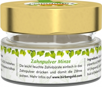 Birkengold Zahnpulver Minze 30g
