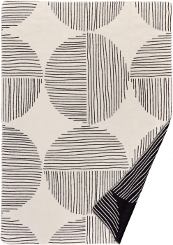 Couchdecke Kreise schwarz/weiß Bio-Baumwolle