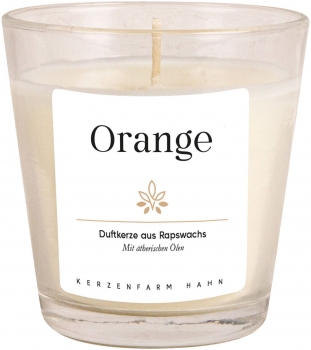 Duftkerze Rapskerze im Glas | Orange