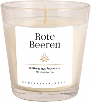 Duftkerze Rapskerze im Glas | Rote Beeren