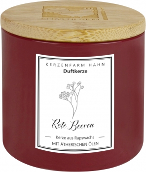 Duftkerze im Duftglas rot | Rote Beeren