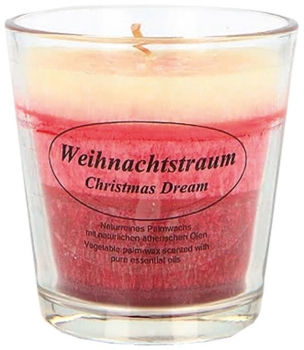 Stearin Duftkerze im Glas Weihnachtstraum