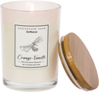 Große Rapswachs Duftkerze | Orange Vanille