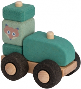 Korko Holztraktor mit Korkbausteinen