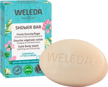 Weleda feste Duschpflege Geranium & Litsea 75g